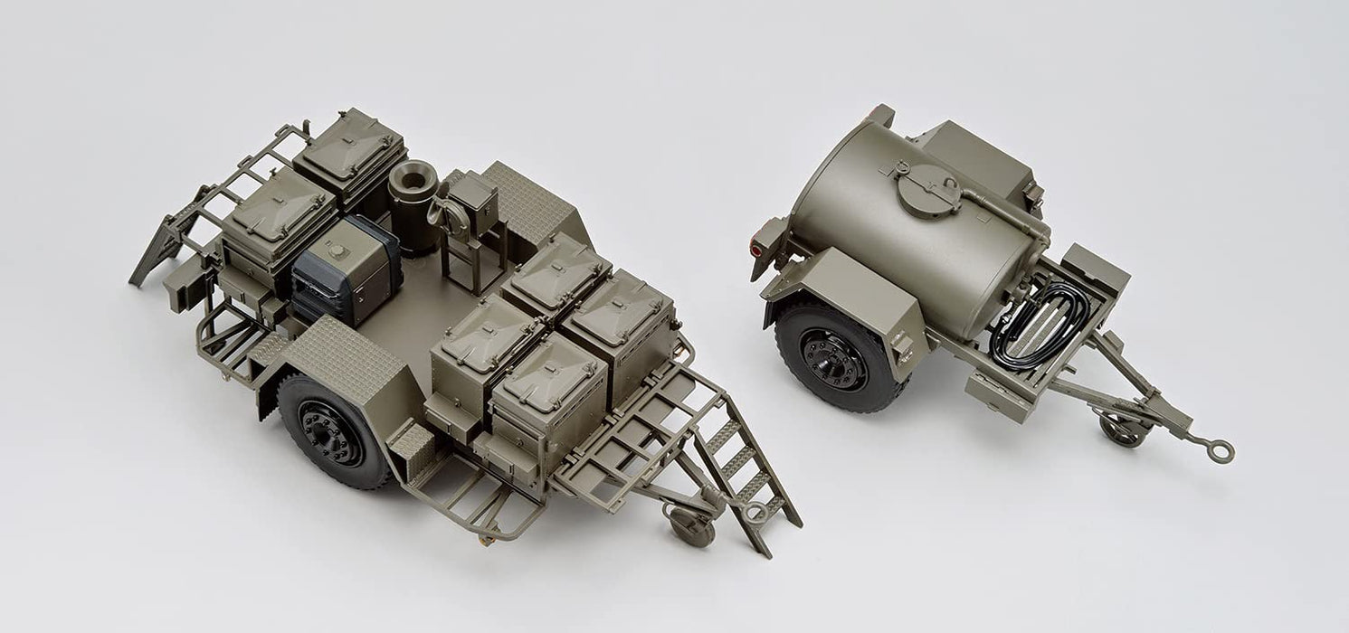 AOSHIMA Military Model Kit 1/35 3 1/2T Truck Skw-476 W /Outdoor Cooker No. 1 22-Kai And 1T Water Tank Trailer Plastic Model- Japan Figure Store - #1 Bring To You The Best Japanese Goods