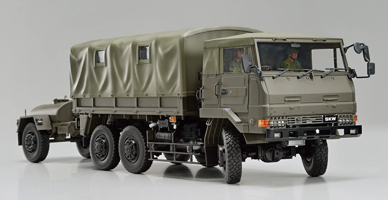 AOSHIMA Military Model Kit 1/35 3 1/2T Truck Skw-476 W /Outdoor Cooker No. 1 22-Kai And 1T Water Tank Trailer Plastic Model- Japan Figure Store - #1 Bring To You The Best Japanese Goods