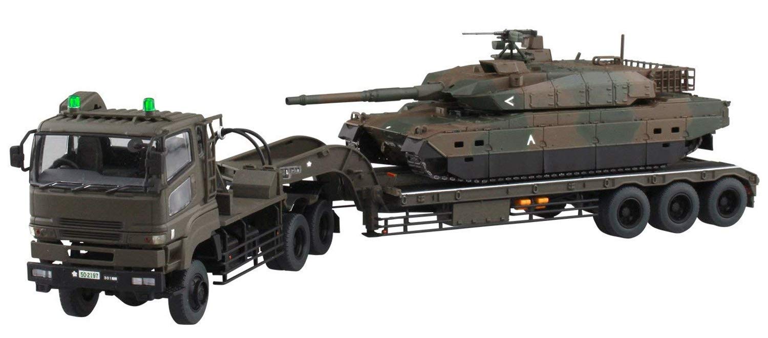 AOSHIMA - Military Model Kit 1/72 Jgsdf Type 10 Tank W/ Type 73 Extra Large Semi-Trailer Truck Plastic Model- Japan Figure Store - #1 Bring To You The Best Japanese Goods