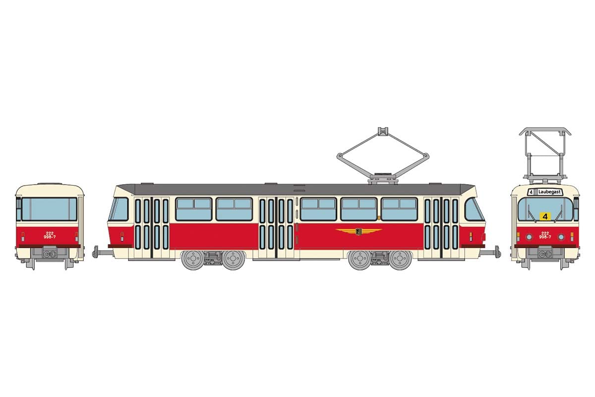 Tomytec Japan Railway Collection Iron Collection Dresden Tram Tatra T4+B4 Type 2 Car Set E Diorama Supplies- Japan Figure Store - #1 Bring To You The Best Japanese Goods