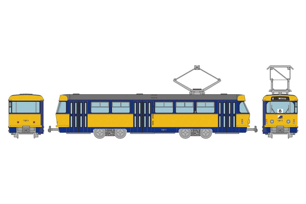 Tomytec Railway Collection Iron Collection Leipzig Tram Tatra T4+B4 Japan Diorama Set- Japan Figure Store - #1 Bring To You The Best Japanese Goods