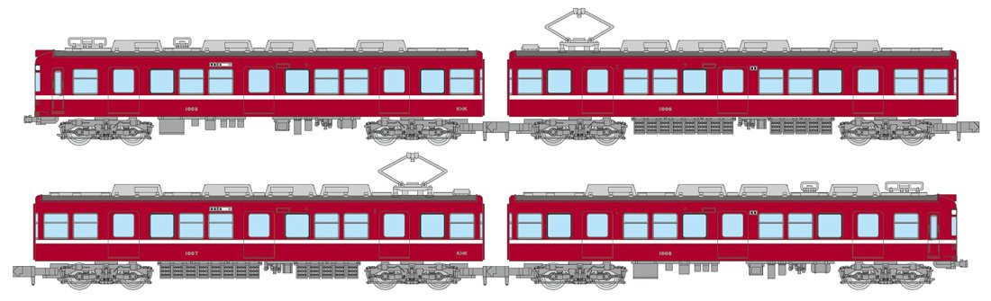Tomytec Railway Collection 4-Car Set Type 1000 Keikyu Distributed Cooling Model- Japan Figure Store - #1 Bring To You The Best Japanese Goods