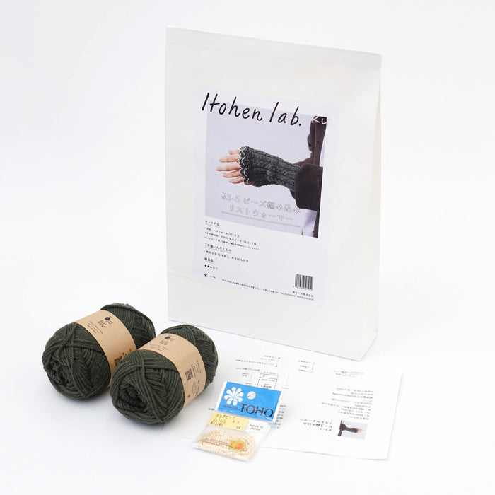 Raw Wool Knitworm Bead Knitting Wrist Warmer Kit #3-5 From Japan- Japan Figure Store - #1 Bring To You The Best Japanese Goods
