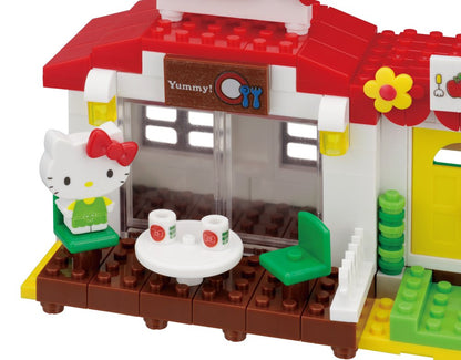 KAWADA Pk-005 Nanoblock Plus Sanrio Hello Kitty Garden Restaurant With Terrace- Japan Figure Store - #1 Bring To You The Best Japanese Goods