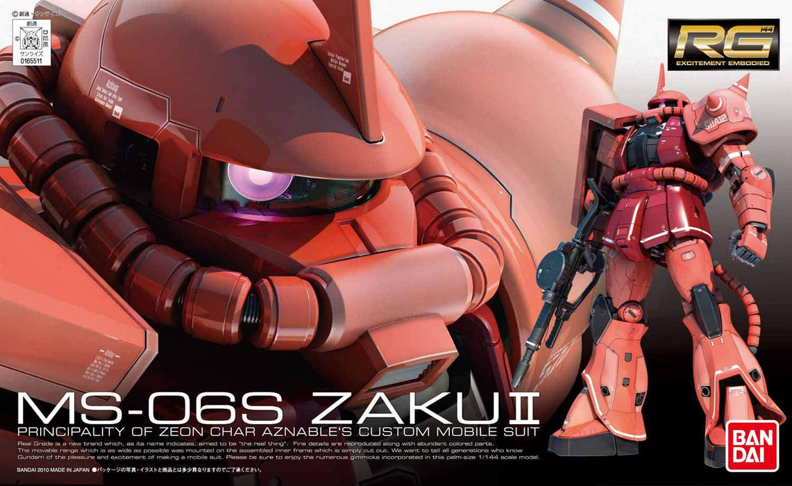 BANDAI Rg 02 Gundam Ms-06S Zaku Ii 1/144 Scale Kit- Japan Figure Store - #1 Bring To You The Best Japanese Goods