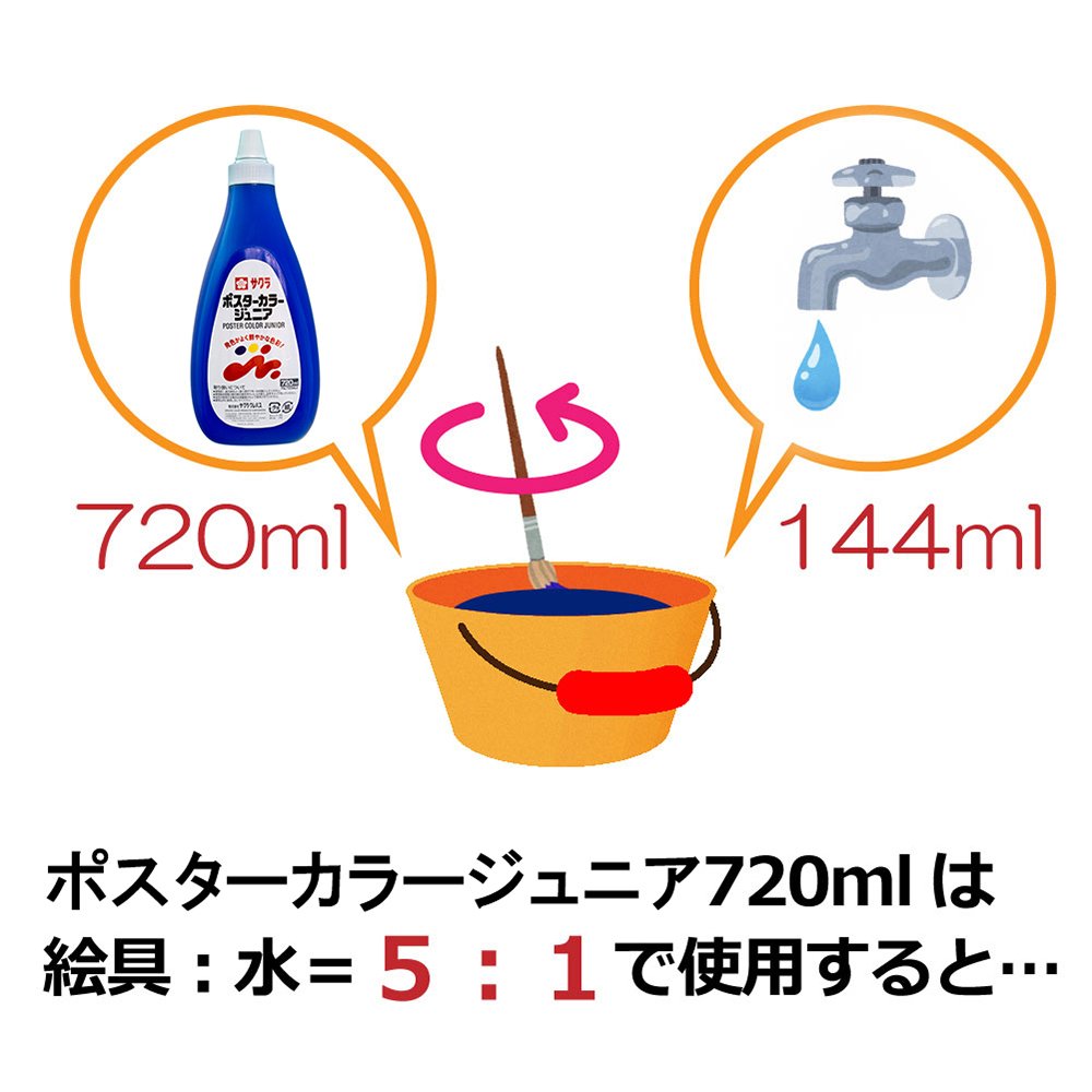 Sakura Crepas Paint Poster Color Junior 720Ml White Japan Pwj720Ml#50- Japan Figure Store - #1 Bring To You The Best Japanese Goods