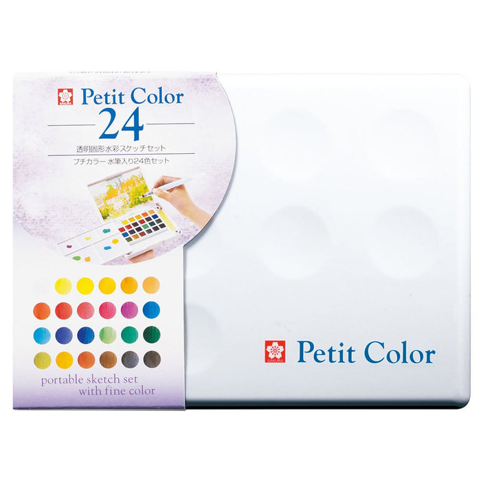 Sakura Crepas Japan Paint Solid Watercolor Petit Color 24 Colors W/ Water Brush Ncw-24H- Japan Figure Store - #1 Bring To You The Best Japanese Goods