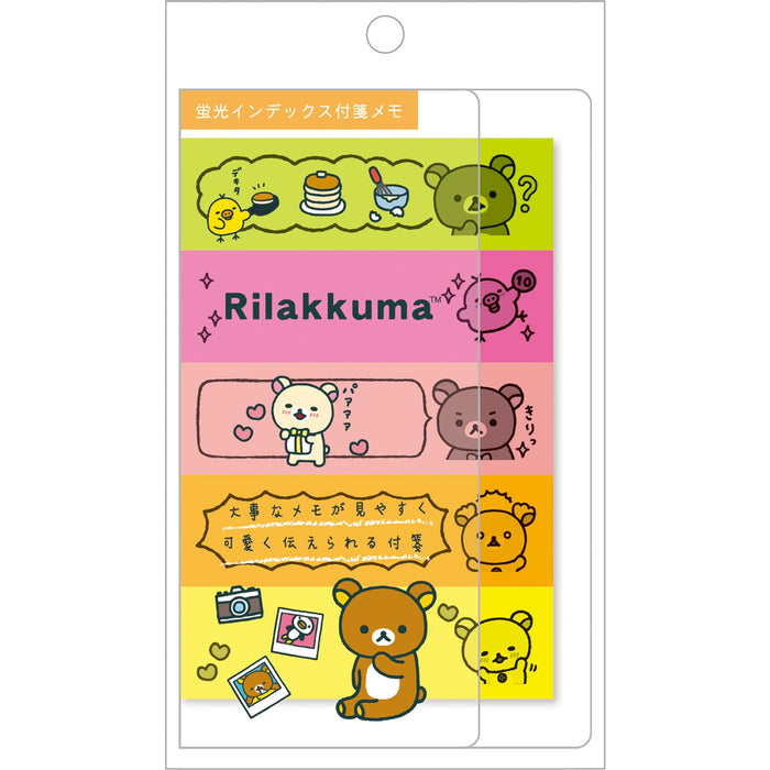 San-X Rilakkuma Fluorescent Sticky Notes Memo Index MH17502- Japan Figure Store - #1 Bring To You The Best Japanese Goods
