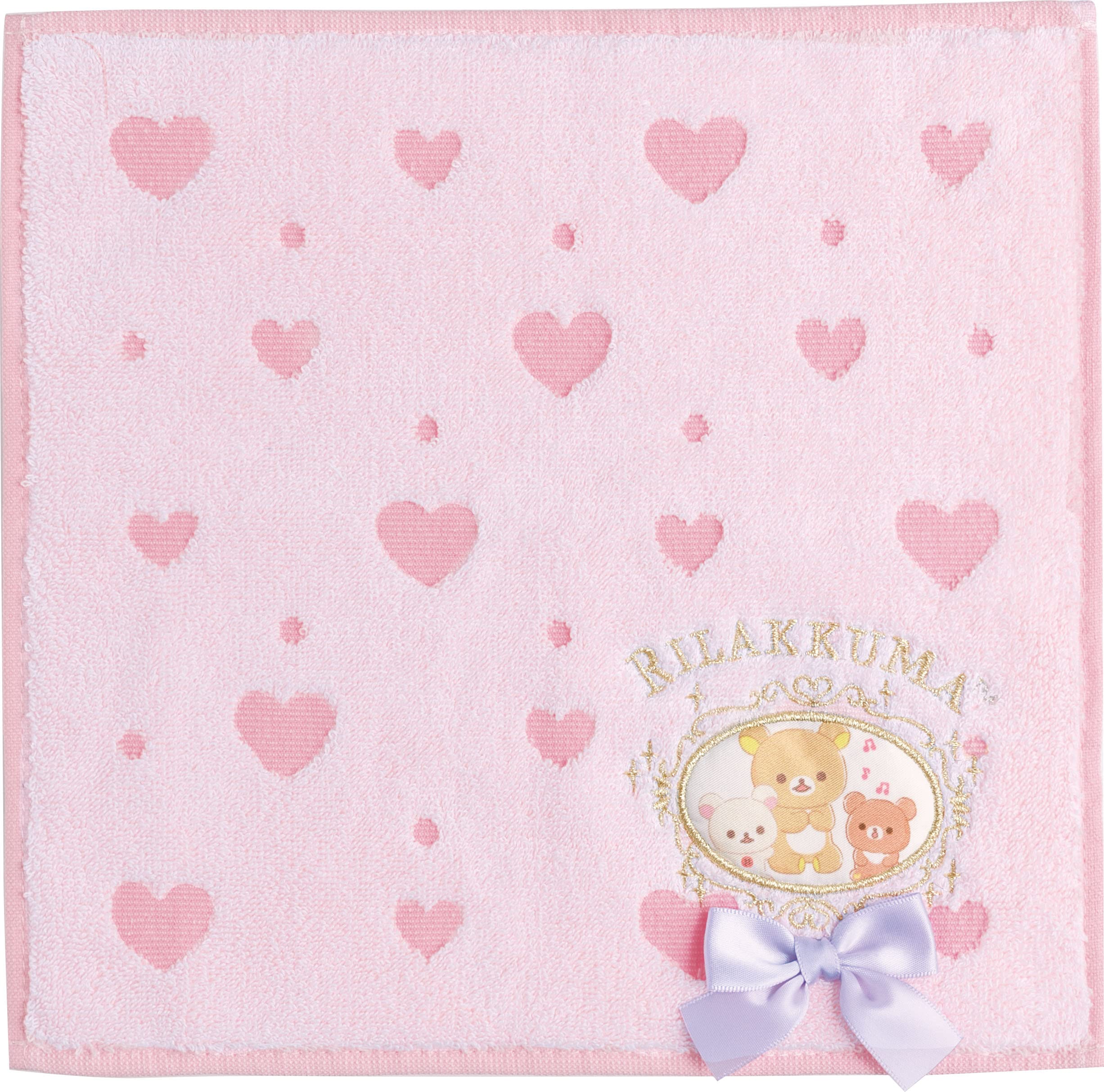 San-X Rilakkuma Mini Towel in Pink Compact Size - Cm39501- Japan Figure Store - #1 Bring To You The Best Japanese Goods