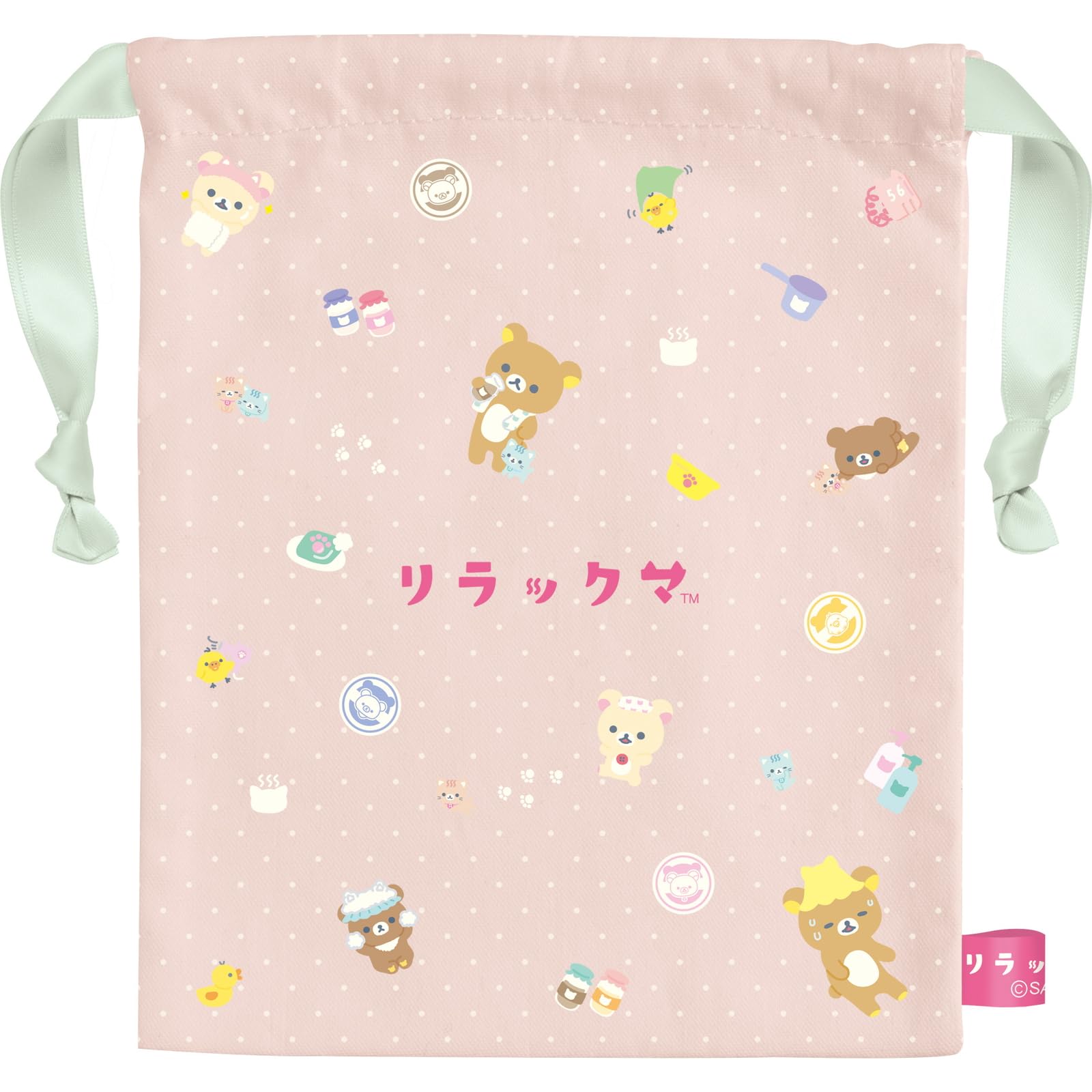 San-X Rilakkuma Cat Neko No Yu Drawstring Bag CA43201- Japan Figure Store - #1 Bring To You The Best Japanese Goods