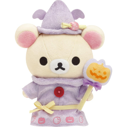 San-X Rilakkuma Halloween Magical Pumpkin Plush Toy - Mischievous Wizard Korilakkuma- Japan Figure Store - #1 Bring To You The Best Japanese Goods