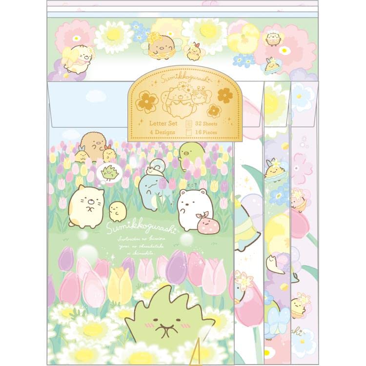 San-X Sumikko Gurashi Japan Stationery Envelopes 4 Types Lh78101 Zasso Yosei Flower Garden- Japan Figure Store - #1 Bring To You The Best Japanese Goods