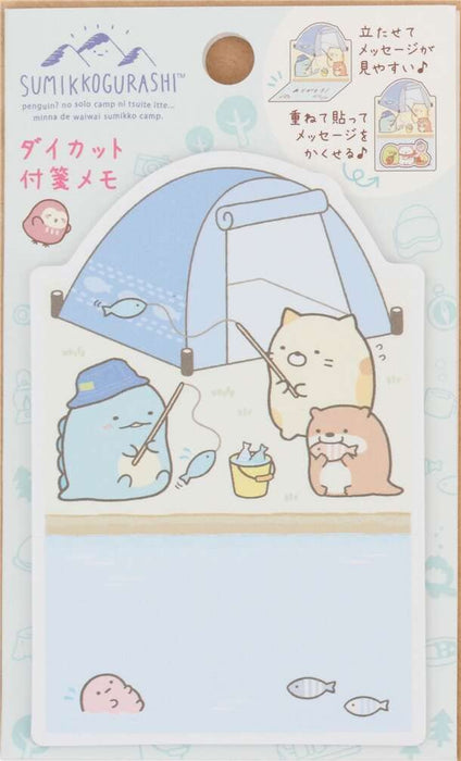 SAN-X Sumikko Gurashi Sticky Note Sumikko Camp With Kawauso- Japan Figure Store - #1 Bring To You The Best Japanese Goods