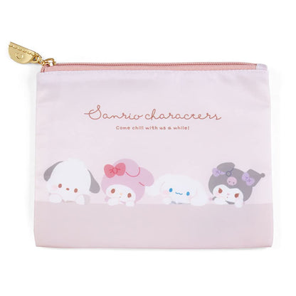 SANRIO Flat Pouch Set 2 Pcs SANRIO Characters Chill Time Design- Japan Figure Store - #1 Bring To You The Best Japanese Goods