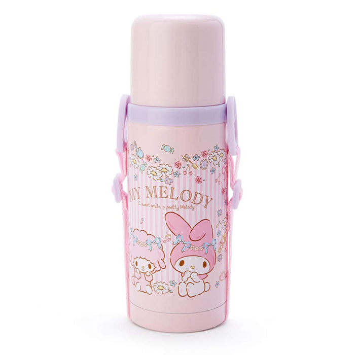 Sanrio Children&S Water Bottle 380Ml Direct Drink With One-Touch Cup 2Way Stainless Steel Bottle My Melody My Melody (Ballet) Heat Insulation Cold Insulation With Shoulder String Girl Character Sanrio- Japan Figure Store - #1 Bring To You The Best Japanese Goods