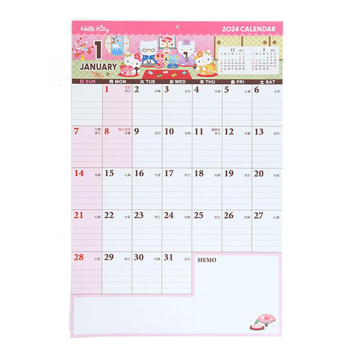 Sanrio Hello Kitty Writing Calendar 2024 From Japan - 702331- Japan Figure Store - #1 Bring To You The Best Japanese Goods