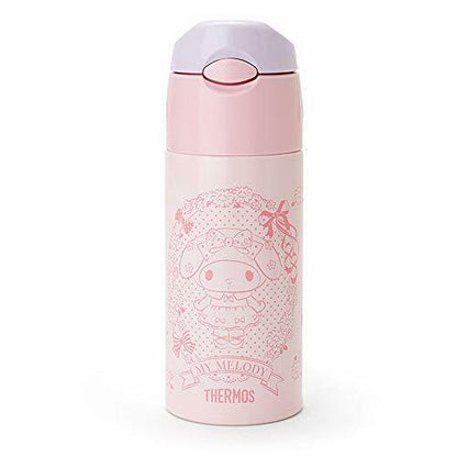 Sanrio My Melody Thermos Water Bottle Cover With Straw Bottle 400ml- Japan Figure Store - #1 Bring To You The Best Japanese Goods