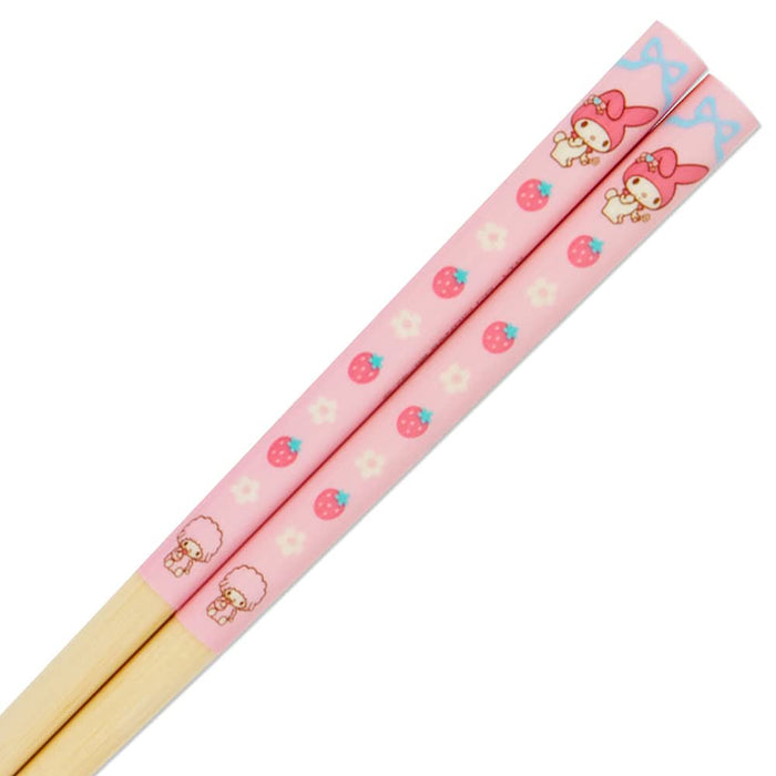 Sanrio My Melody 3-Piece Spoon Fork Chopsticks Kids Set Japan W/Name Sticker & Case- Japan Figure Store - #1 Bring To You The Best Japanese Goods
