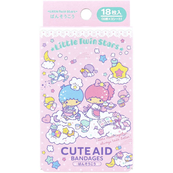 Santan Little Twin Stars Bandages 18Pcs Japan Kikirara Adhesive Bandages Kids Scar Tape 3 322471 Sanrio- Japan Figure Store - #1 Bring To You The Best Japanese Goods
