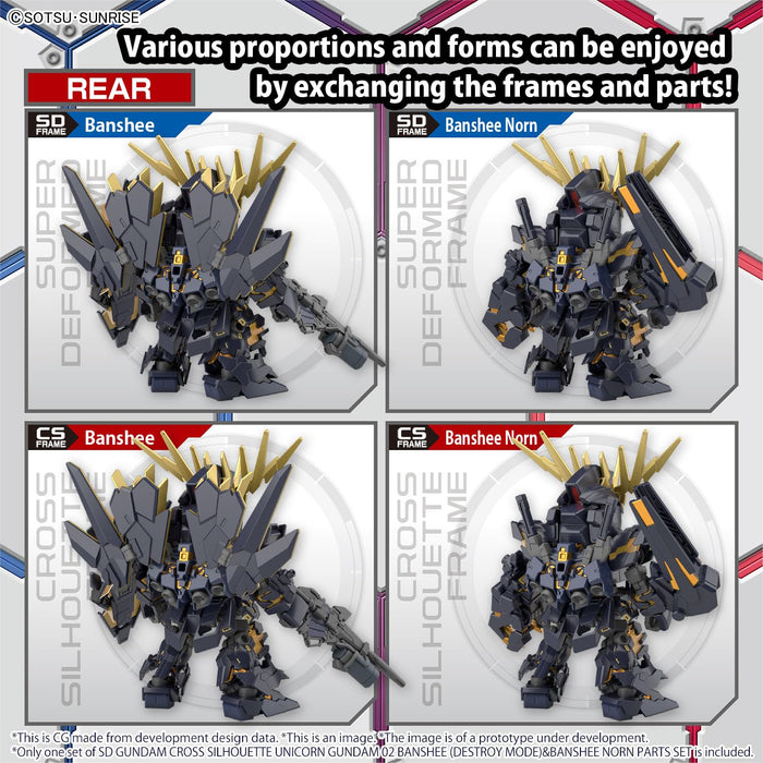 Bandai Spirits Sd Gundam Cross Silhouette UC Unicorn Banshee & Banshee Norn Model Set- Japan Figure Store - #1 Bring To You The Best Japanese Goods