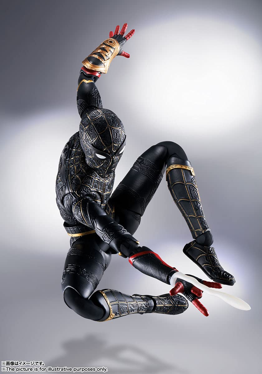 Shfiguarts Spider-Man [Black Gold Suit] (Spider-Man: No Way Home) About 150Mm Abs Pvc Painted Action Figure- Japan Figure Store - #1 Bring To You The Best Japanese Goods