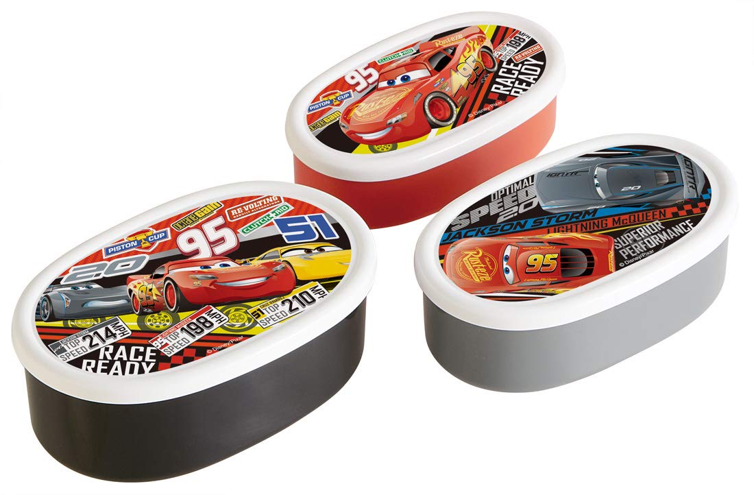 Skater Ag+ Antibacterial Storage Container Set 3 Disney Cars 21 Japan 860Ml Srs3Sag- Japan Figure Store - #1 Bring To You The Best Japanese Goods