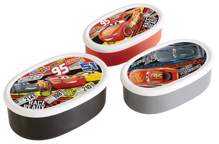 Skater Ag+ Antibacterial Storage Container Set 3 Disney Cars 21 Japan 860Ml Srs3Sag- Japan Figure Store - #1 Bring To You The Best Japanese Goods