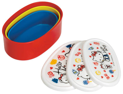 Skater Hello Kitty Bento Box Set Of 3 860Ml Made In Japan - Srs3S- Japan Figure Store - #1 Bring To You The Best Japanese Goods