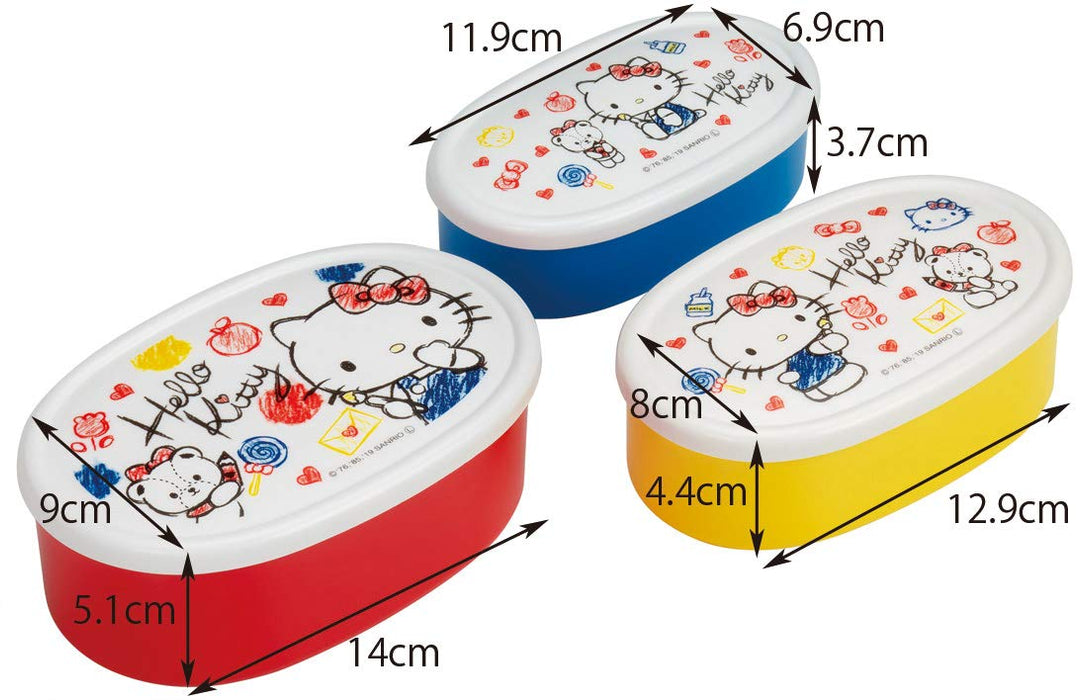 Skater Hello Kitty Bento Box Set Of 3 860Ml Made In Japan - Srs3S- Japan Figure Store - #1 Bring To You The Best Japanese Goods