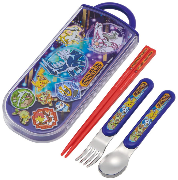 Pokemon Center Antibacterial Dishwashing Compatible Chopsticks Set W/ Fork Spoon & Case 22- Japan Figure Store - #1 Bring To You The Best Japanese Goods
