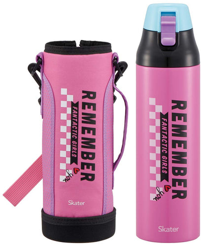 Skater 990ml Water Bottle w/ Pop Logo & Bottle Cover - KSDC10S- Japan Figure Store - #1 Bring To You The Best Japanese Goods