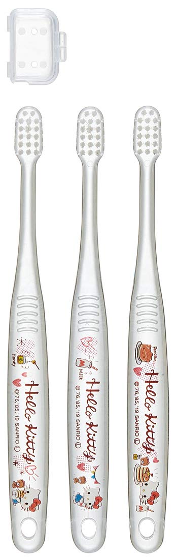 SKATER Clear Soft Toothbrush Set 3 Pcs For Kindergarten Kids Hello Kitty- Japan Figure Store - #1 Bring To You The Best Japanese Goods