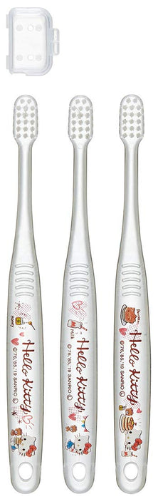 SKATER Clear Soft Toothbrush Set 3 Pcs For Kindergarten Kids Hello Kitty- Japan Figure Store - #1 Bring To You The Best Japanese Goods