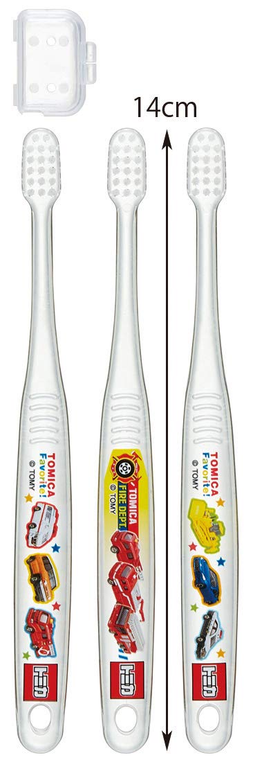 SKATER Clear Soft Toothbrush Set 3 Pcs For Kindergarten Kids Tomica- Japan Figure Store - #1 Bring To You The Best Japanese Goods