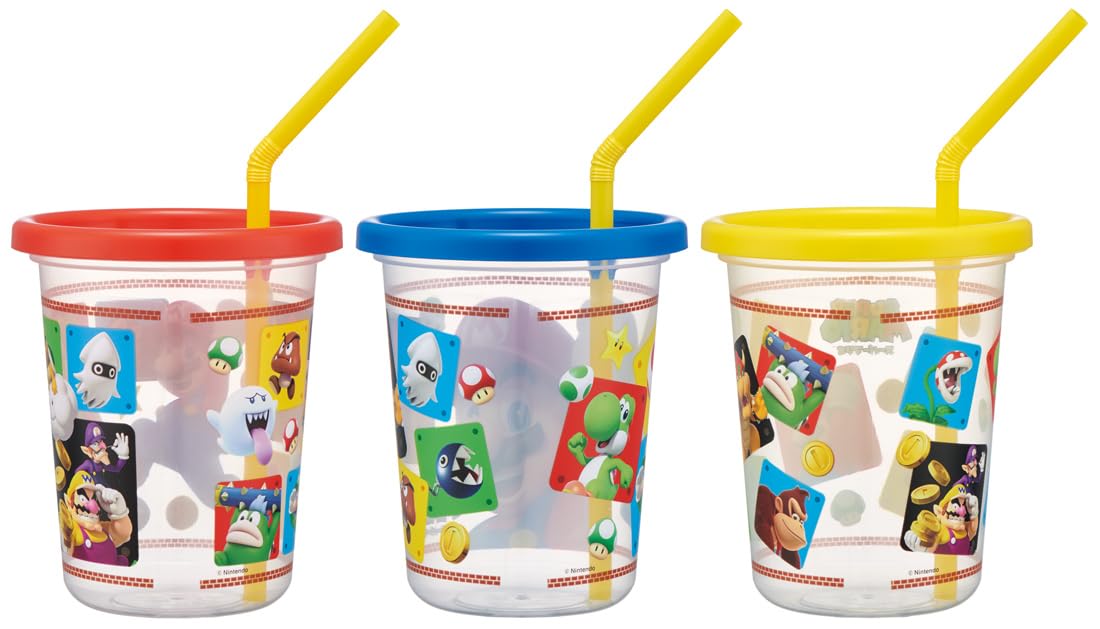 Skater Tumbler 3pcs 320ml Super Mario 23 Japan Sih3St-A- Japan Figure Store - #1 Bring To You The Best Japanese Goods