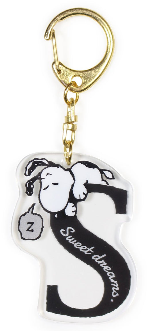 T'S FACTORY Peanuts Snoopy Initial Keychain S- Japan Figure Store - #1 Bring To You The Best Japanese Goods