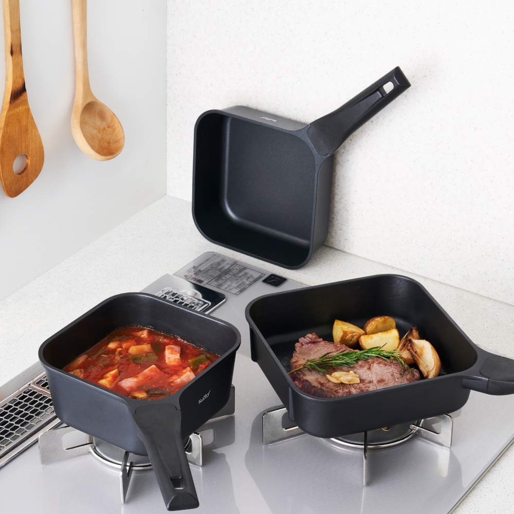 Doshisha Japan 18X6Cm Black Deep Square Frying Pan Sutto- Japan Figure Store - #1 Bring To You The Best Japanese Goods