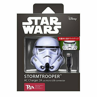 Starwars Micro Usb Connector 1.5m Ac Charger 2a Storm Trooper Pg-dac350st- Japan Figure Store - #1 Bring To You The Best Japanese Goods