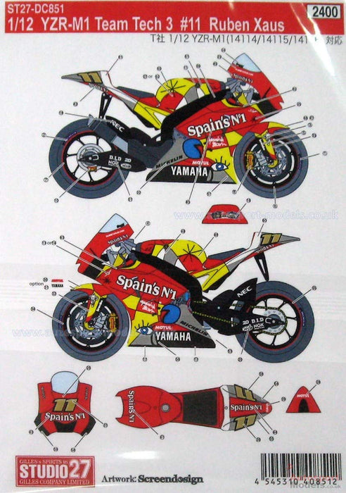 Studio27 1/12 Yamaha Yzr-M1 Tech3 #5 2005 Japanese Yamaha Motorbike Model Decal- Japan Figure Store - #1 Bring To You The Best Japanese Goods
