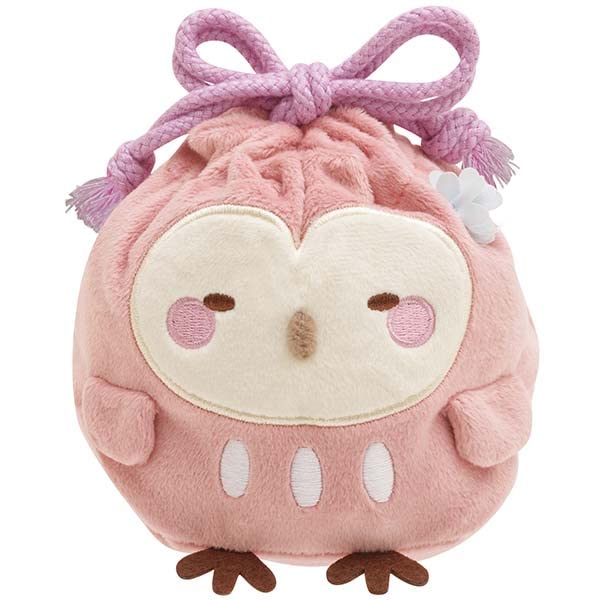 San-X Sumikkogurashi Owl Plush Mini Drawstring Bag CA26302- Japan Figure Store - #1 Bring To You The Best Japanese Goods