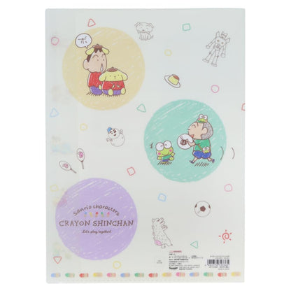 Sun-Star Stationery Japan Sanrio Clear File Die Cut Crayon Shin-Chan X Sanrio S2137062- Japan Figure Store - #1 Bring To You The Best Japanese Goods