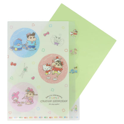 Sun-Star Stationery Japan Sanrio Clear File Die Cut Crayon Shin-Chan X Sanrio S2137062- Japan Figure Store - #1 Bring To You The Best Japanese Goods