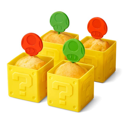 NINTENDO Super Mario Home & Party Muffin Cup Question Block & Pick Super Mushroom / 1Up- Japan Figure Store - #1 Bring To You The Best Japanese Goods