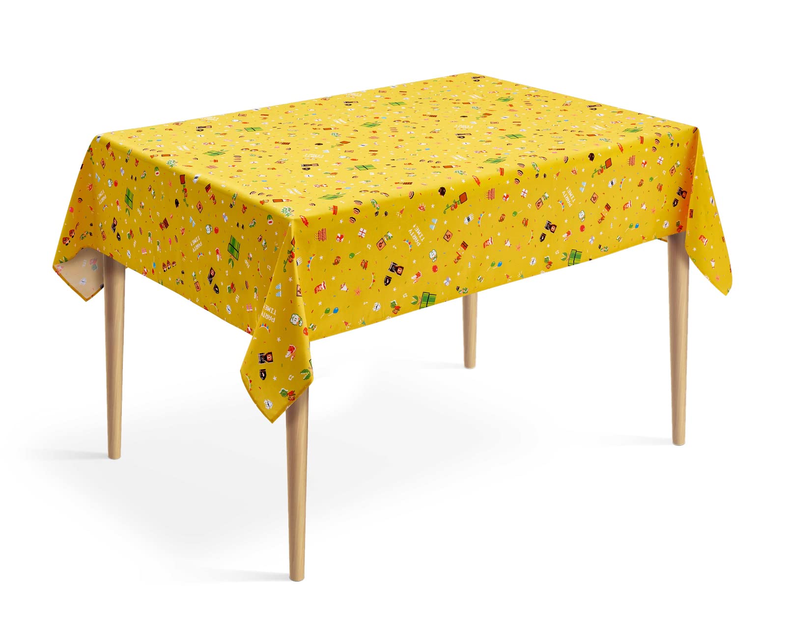NINTENDO Super Mario Home & Party Tablecloth 8-Bit Party Yellow- Japan Figure Store - #1 Bring To You The Best Japanese Goods