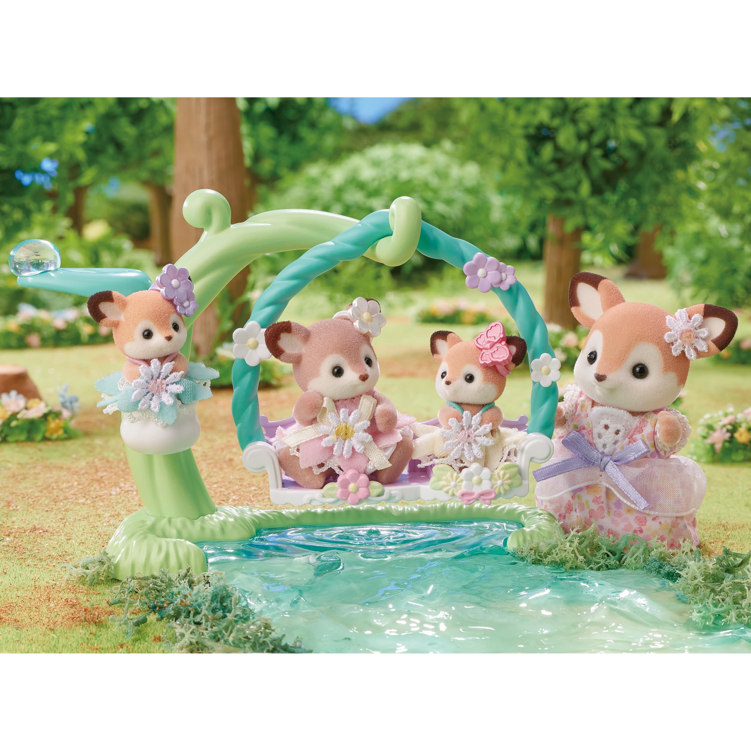 Epoch Sylvanian Families Deer Waterside Swing Set St Mark Certified Dollhouse for Age 3+- Japan Figure Store - #1 Bring To You The Best Japanese Goods