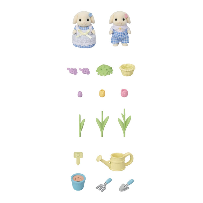 Epoch Sylvanian Families Flora Rabbit Siblings Doll & Furniture Set Toy Dollhouse for Ages 3+- Japan Figure Store - #1 Bring To You The Best Japanese Goods