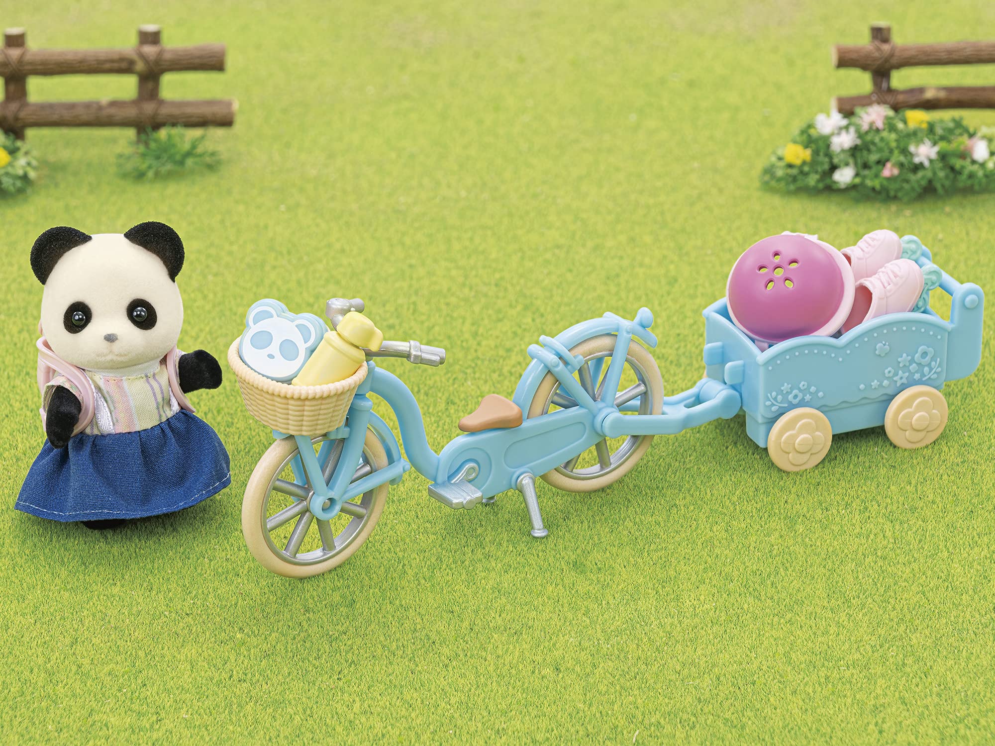 Epoch Sylvanian Families Doll Set with Furniture Panda Girl Cycling St Mark-Certified for Ages 3 Up- Japan Figure Store - #1 Bring To You The Best Japanese Goods