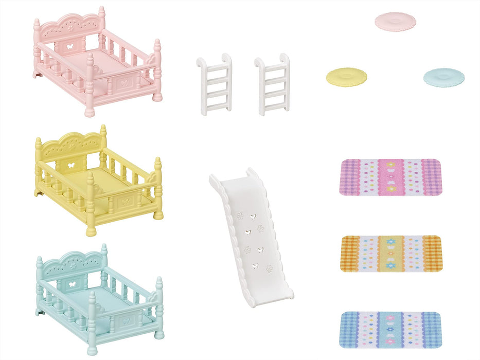 Epoch Sylvanian Families Triple Baby Bed Toy St Mark Certified Age 3 and Up- Japan Figure Store - #1 Bring To You The Best Japanese Goods