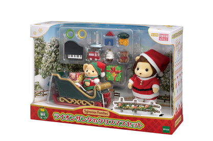 Epoch Sylvanian Families Seasonal Lion Santa Christmas Set SE-206 Certified Toy Dollhouse For Ages 3+- Japan Figure Store - #1 Bring To You The Best Japanese Goods