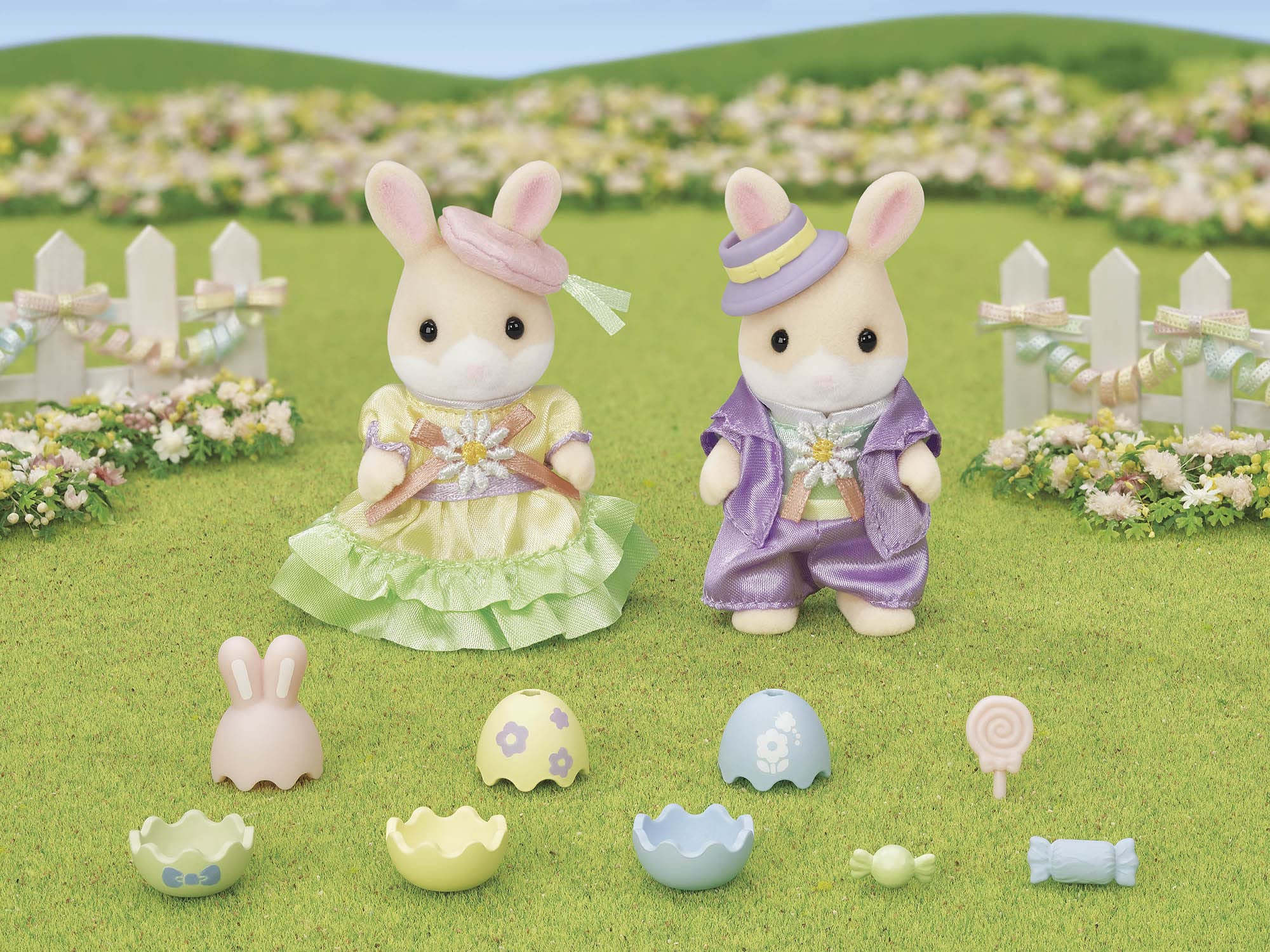 Epoch Sylvanian Families Margaret Rabbit Easter Pair Set Age 3 and Up Dollhouse Toy- Japan Figure Store - #1 Bring To You The Best Japanese Goods